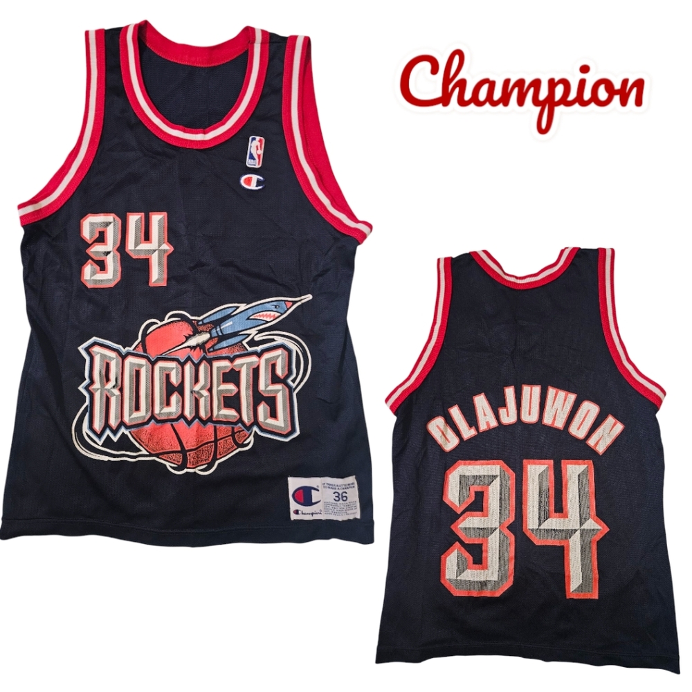Vintage Hakeem Olajuwon Houston Rockets Jersey #34 Champion Size 36